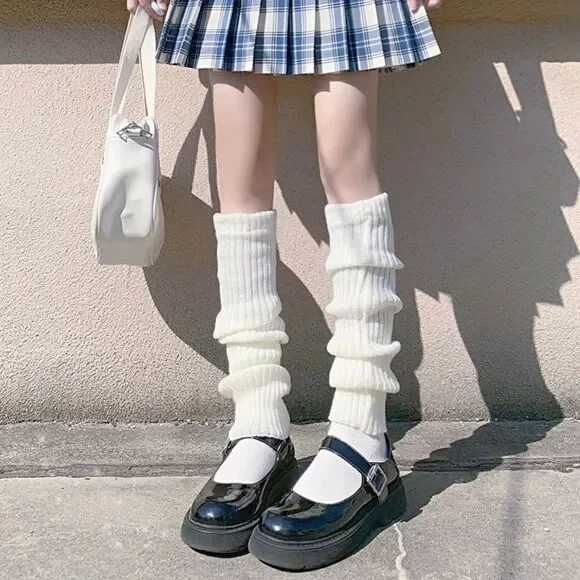 🆕White Knitted Leg Warmers - Picture 2 of 4